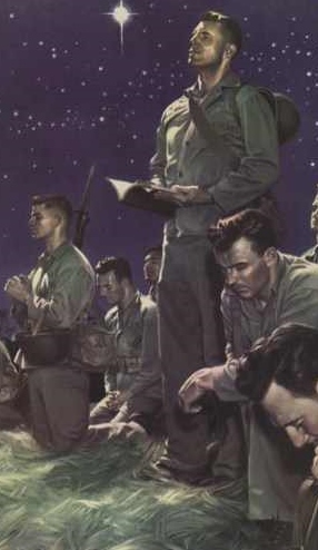 http://commons.wikimedia.org/wiki/File:Marines_at_Prayer_by_Alex_Raymond.jpg