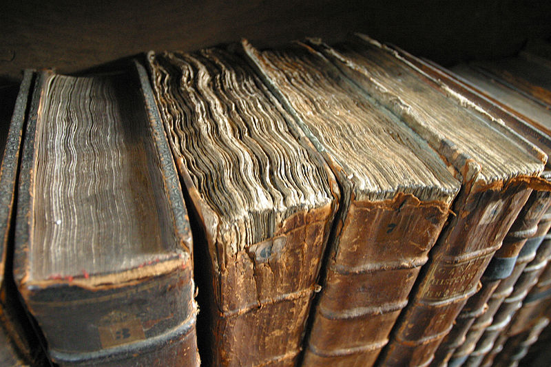 http://en.wikipedia.org/wiki/File:Old_book_bindings.jpg