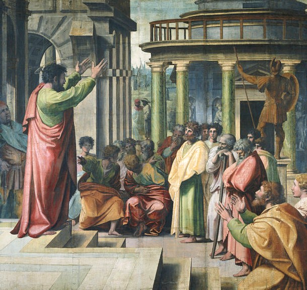 St Paul Preaching in Athens (Raphael, 1515) Wikipedia US public domain