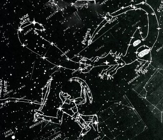 Revelation 12 star-chart: Orion Fights Dragon