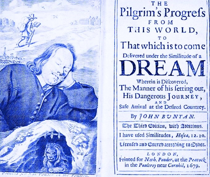 Pilgrims Progress title page third edition 1679 wikimedia commons public-domain