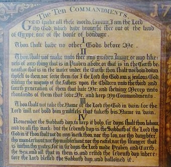 Ten Commandments National Museum of Scotland wikimedia share-alike license