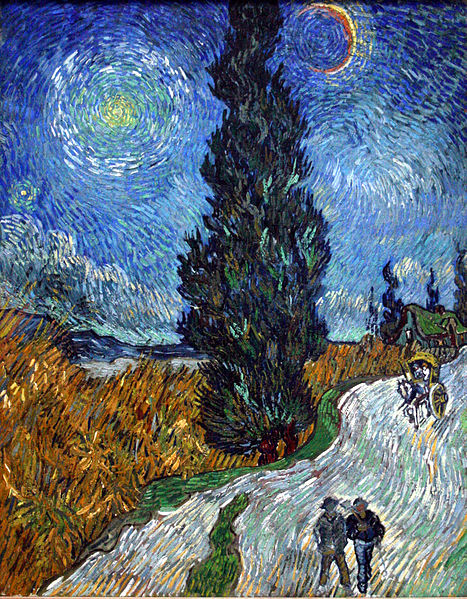 http://en.wikipedia.org/wiki/File:Van_Gogh_-_Country_road_in_Provence_by_night.jpg
