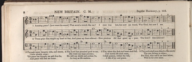 http://commons.wikimedia.org/wiki/File:New_Britain_Southern_Harmony_Amazing_Grace.jpg