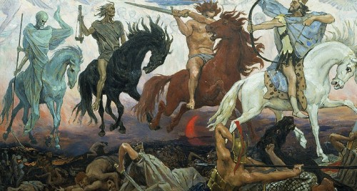 800px-Four Horsemen of the Apocalypse_Victor Vasnetsov Wikipedia Public Domain