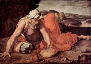 800px- Elijah finds cake of bread Artist Daniele da Volterra 1509–1566 Wikipedia Public Domain