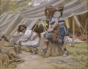 http://commons.wikimedia.org/wiki/File:Tissot_The_Mess_of_Pottage.jpg