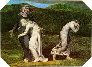 800px-Naomi entreating Ruth and Orpah to return to the land of Moab by William Blake, 1795
