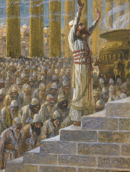 http://en.wikipedia.org/wiki/File:Tissot_Solomon_Dedicates_the_Temple_at_Jerusalem.jpg