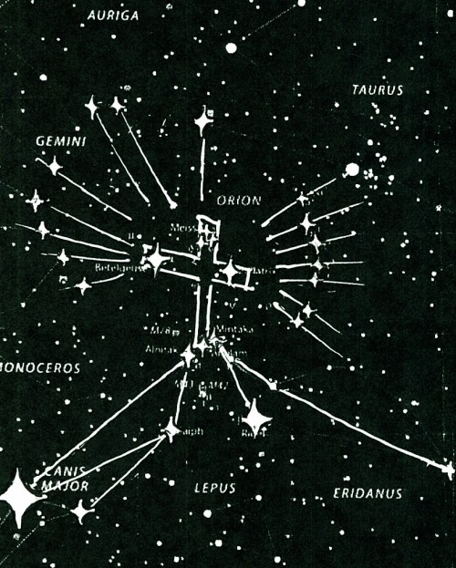 The Cross of Orion Constellation star-chart