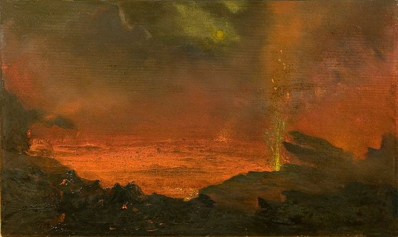 http://commons.wikimedia.org/wiki/File:David_Howard_Hitchcock's_oil_painting_'Halemaumau,_Lake_of_Fire',_1888.jpg