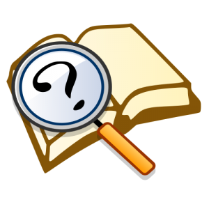 Question book magnify svg - Wikimedia - GNU license