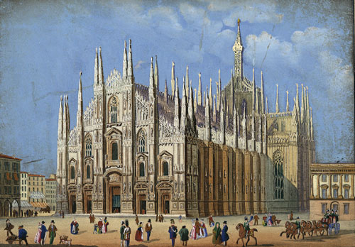 http://en.wikipedia.org/wiki/File:Milano_Duomo_1856.jpg