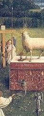 http://en.wikipedia.org/wiki/File:Ghent_Altarpiece_D_-_Adoration_of_the_Lamb_2.jpg